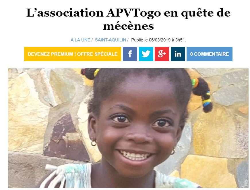 ouest france - L'association APVTogo en quête de mécènes